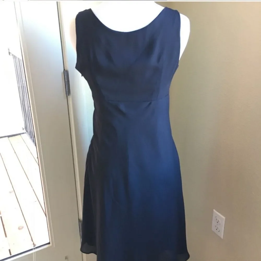 Club Monaco Deep Scoop Neck Empire Dress XS Navy